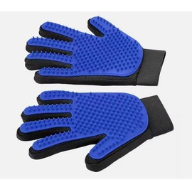 AALPET Pet Grooming Glove-Pet Hair Remover Glove- Perfect pet Cleaning Brush Glove- Perfect Washing Glove Brush of The Dog & pet for Short and Long Fur - 1 Pack (Right-Hand), Blue