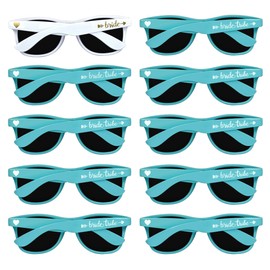 LADY&HOME 10 Pack Bachelorette Party Sunglasses,Bride Tribe Sunglasses for Bridal Party, Bridal Shower, Wedding(Blue)