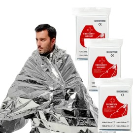 Aluminum Sheet, Disaster Preparedness Goods, Thermal Sheet, Large Size, 63.0 x 82.7 inches (160 x 210 cm), Emergency Sheet, Disaster Prevention, Supervised by Disaster Prevention, Cold Protection,