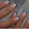 SXVME 30 uñas postizas acrílicas de punta francesa azul real,