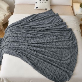 Aganear Fleece Blanket Queen Size - Washed Plush Fuzzy Cozy Soft Lightweight Blanket for Couch, Sofa, Bed, Office, Breathable and Skin-Friendly Blanket for All Season Accessories(90"x90", Gray)
