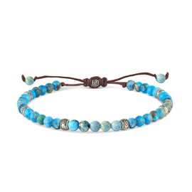 Generisch Women's Yoga Bracelet, 4 mm Gemstone Women's Bracelets Adjustable Natural Stone Bracelet Crystal Beads Bracelet for Women Girls 17-29 cm, glazing