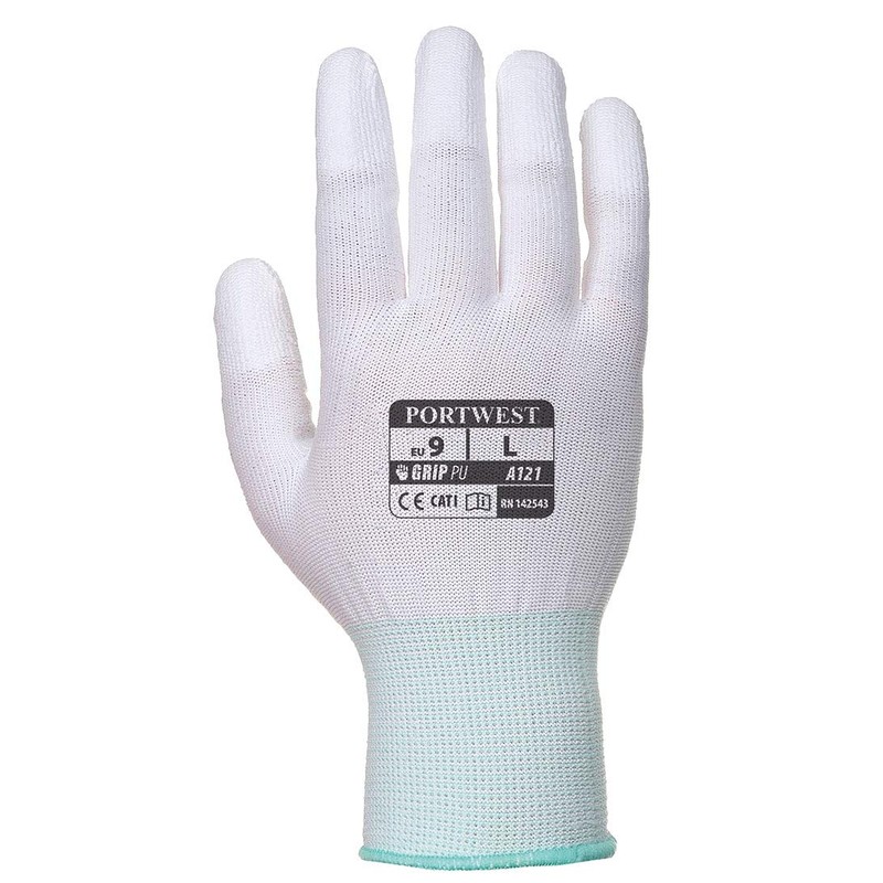 Portwest PU Fingertip Glove, Size: XS, Colour: White, A121WHRXS