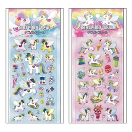 Sparkling Stickers Unicorn Fancy Dream, Pink and White, 1 Piece, PVC Material, 3D Sticker (White)