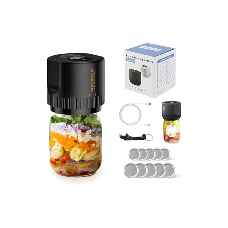 Mason Jar Vacuum Sealer Upgrade Auto Stop Electric Kit 80kPa