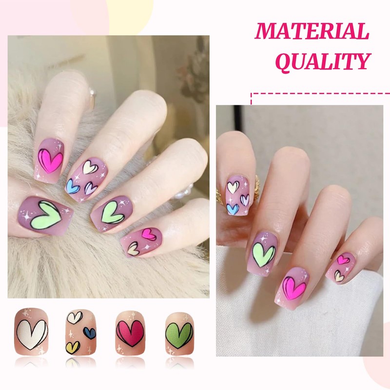 Kabwea Press On Nails Set With 24 Artificial Nails, DIY