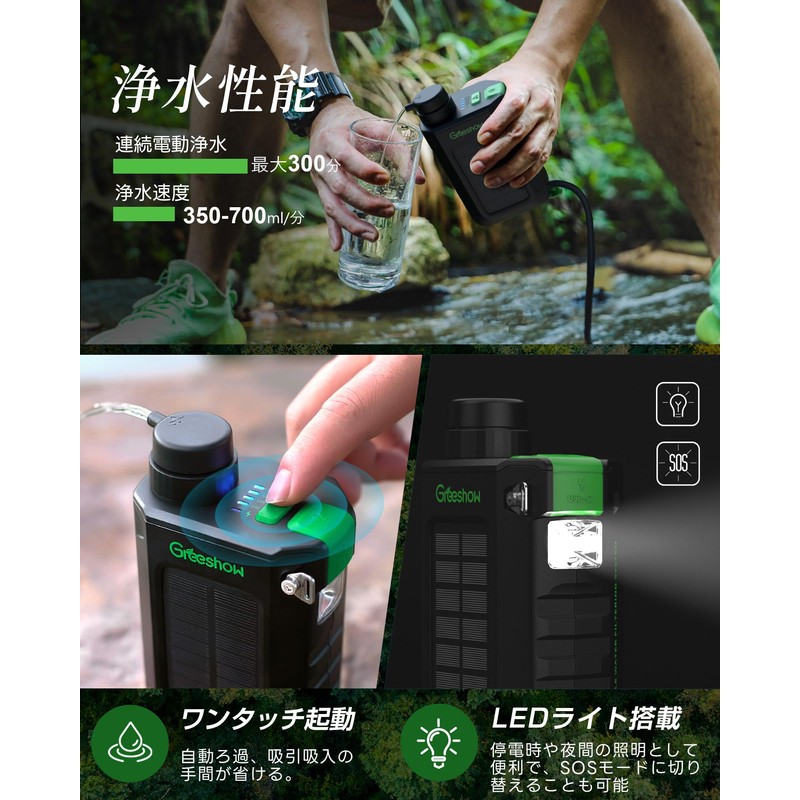 Greeshow GS-2811 GS-2811 Electric Water Purifier, Outdoor Water Purifier, Hand