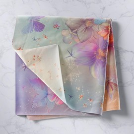 Erosebridal Girls Wall Hanging Chic Butterfly Wall Artwork, Purple Pink Flower Floral Wall Decor Sparkle Stars Tapestry for Bedroom, Vintage Cherry Blossoms Wall Tapestry