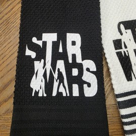 Star War* Kitchen Towels/Disne* Kitchen Towels Storm Troopers/Jedi/Dart* Vade* Kitchen/Bathroom Towels (Black and White Towels)