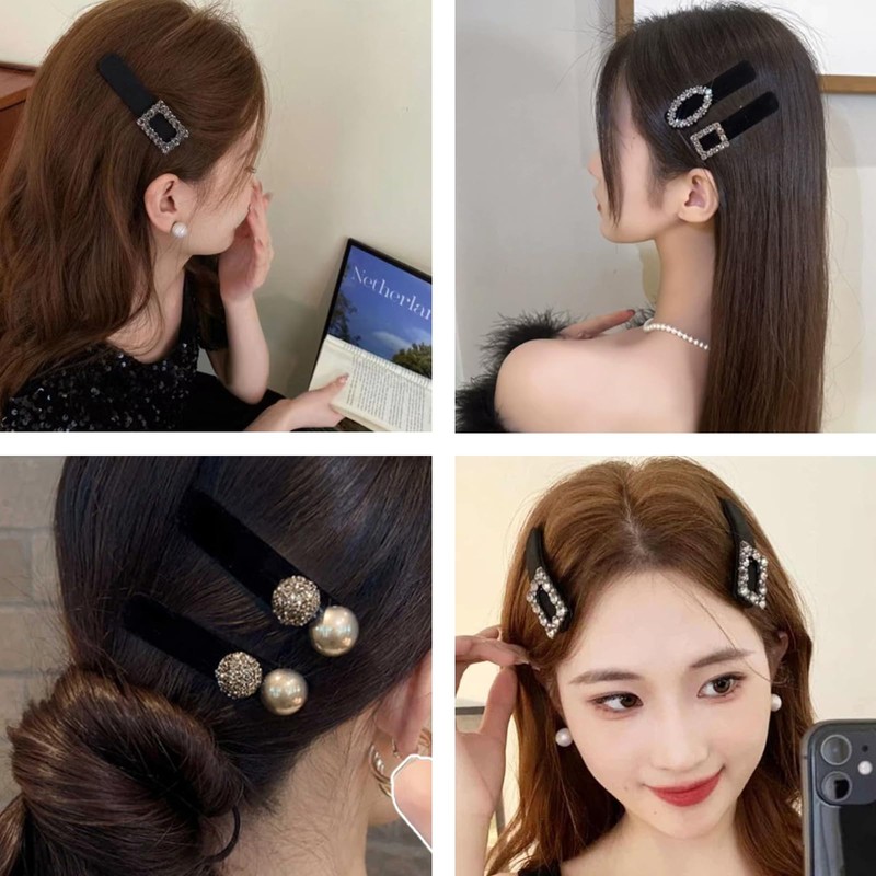 Wonninek Bangs Clips, Set of 12, Fashionable Hairpins, Non-Trace Pins,