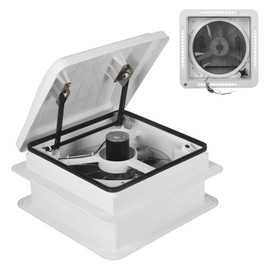 MAIGENAITE 14" RV Roof Vent Fan with LED Light, 12V RV Fantastic Fan 4 Speed Reversible Air Circulation Camper Exhaust Fan for Camper RV Vent Fan for Travel Trailer, Cargo Trailer, Motorhome