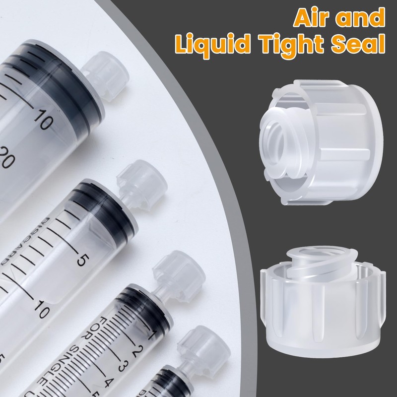 DC,CLISENCE 50 Pcs Syringe Tip Caps, Easy Dispensing Syringes Cap