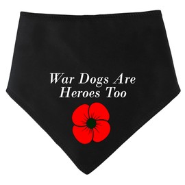 War Dog Remembrance - S2 Service Dog Veterans Day Red Poppy Heroes Dog Bandana (Small Dogs Westies Jack Russells, Terriers)