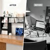 Desktop Bookshelf, 43”Adjustable Office Desktop Organizer Shelf, Countertop Storage Hutch