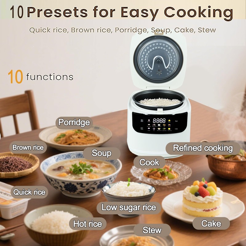 2L Mini Protable Rice Cooker,5 Cups Cooked/3 Cups Uncooked, 400W
