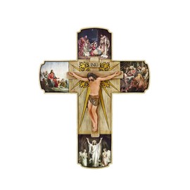 Joseph's Studio by Roman 12" Life of Christ Crucifix, Wall Cross Depicting Gospel Scenes, Religious Home Decor