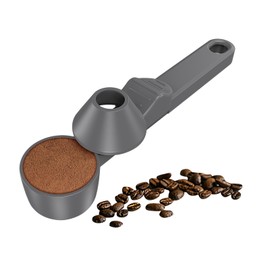 Coffee Scoop & Funnel for Reusable K Cup Refillable Coffee Pods, Coffee Measuring Spoon 2 Tablespoon Capacity, Scoop with Funnel for Ground Coffee, Protein Powder, Tea (Grey, 1 Pack)