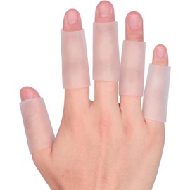 20 PCS Gel Finger Sleeve Protectors - Kimihome Silicone Finger Sleeves Cushions and Protects - Finger Cots Bandages Provide Relief for Finger Cracking, Corns, Blisters and Calluses Protect (Clear)