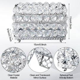 Vicenpal Wedding Lasso Rope and Crystal Jewelry Box Set Lazo para Boda White Lazo Cord with Silver Treasure Chest Box Catholic Unity Cord for Wedding Lasso Tradition Ceremony