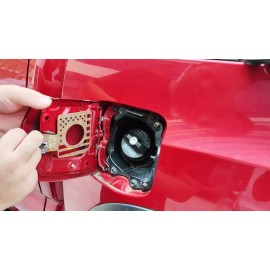 carpart2021 Black Door Fuel Tank Cover W/ Lock Gas Cap Tank Trim For Toyota Tacoma 16-22 US