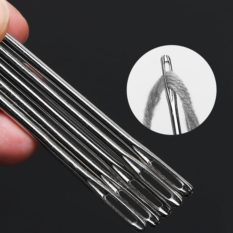 6" Professional Upholstery Needle 3mm Thickness, Big Eye Hand Sewing