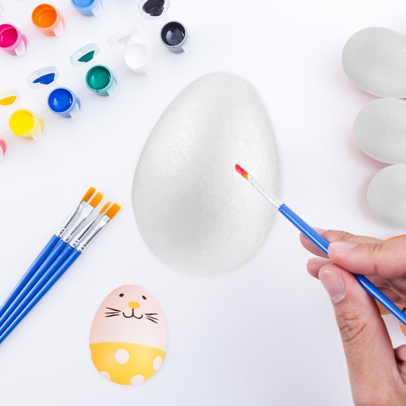 Toddmomy 2Pcs 8 Inch Large White Foam Eggs for Crafts
