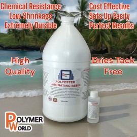 Polymer World Polyester Resin 2 Gallons For Boats RV's Canoes Fiberglass Autos