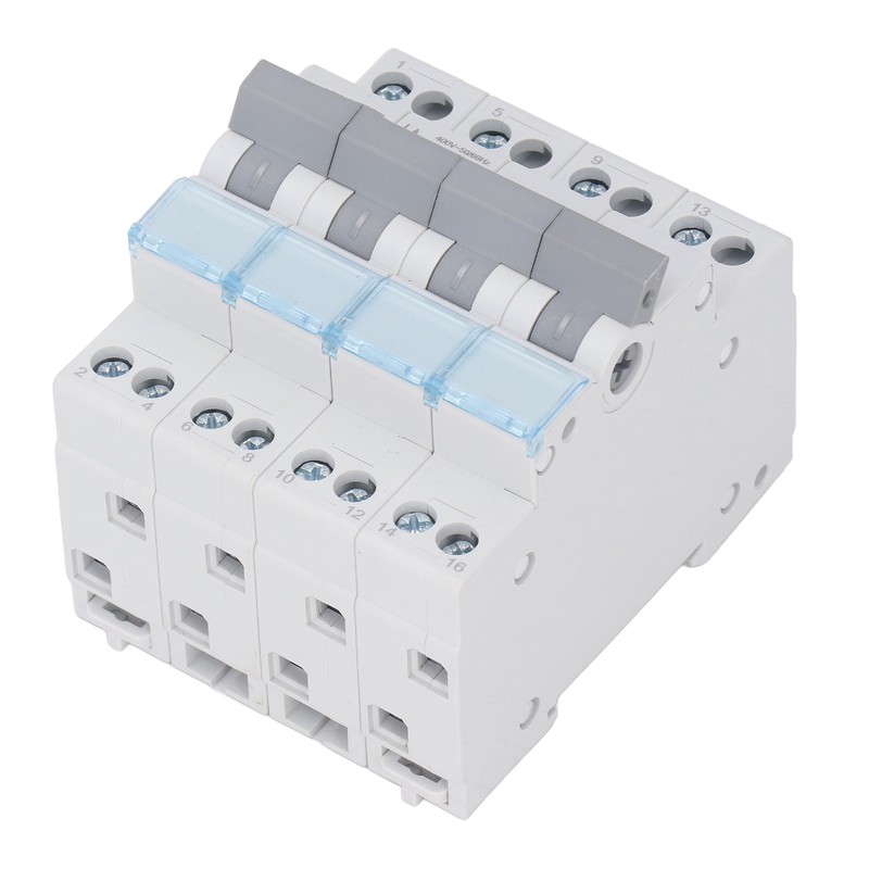 4P Dual Power Manual Transfer Switch DIN Rail Mount Single