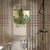 WeiLaiKeQi Bamboo Lamp Shades Drum Lamp Shade E27 Farmhouse Decorative