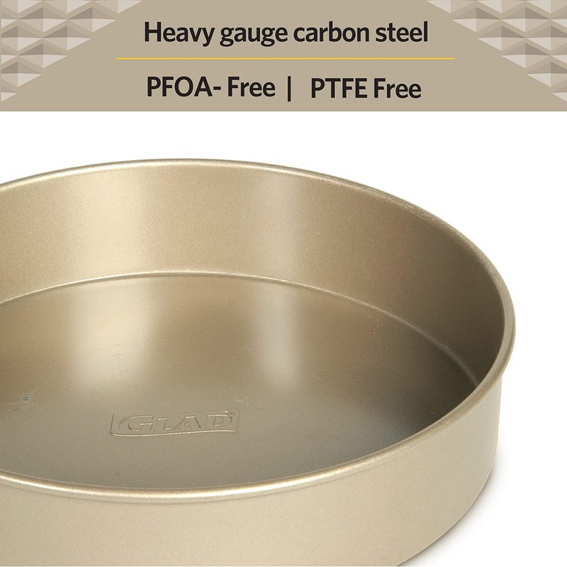 Glad Round Baking Pan Nonstick - Heavy Duty Metal Bakeware