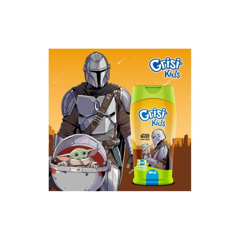 Grisi Kids, Mandalorian 3 en 1: Shampoo, Acondicionador y Gel