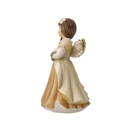 Goebel X-Mas 41-646-07-1 Angel Figurine Christmas Flower Magic Stoneware Multi-Coloured Dimensions: 10 cm x 8.5 cm x 15.5 cm Champagne