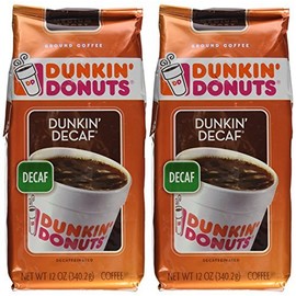 Dunkin Donuts Ground Coffee - Net Wt 12 OZ (Pack of 2) (Dunkin Decaf) by Dunkin' Donuts