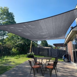 SUNLAX Sun Shade Rectangle Canopy Sail Shade Cover UV Block Permeable Sunshade Outdoor for Patio Backyard 8 'x 10' Dark Grey (We Make Custom Size)
