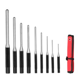 MAGIIN 9PCS Roll Pin Punch Set with Storage Pouch, Hand Pin Removal Tool for Automotive Jewelry Watches Repair, Round Steel Hollow Punch Set for Leather Watch Band Canvas Eyelet