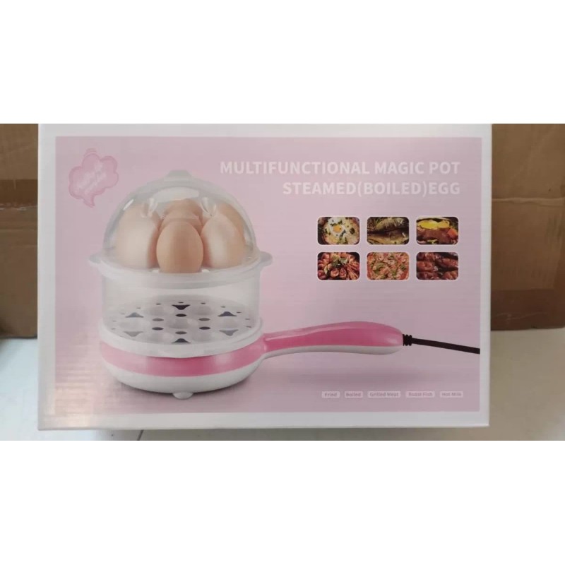 Cuher Mini Sárten Hervidor De Huevos Eléctrico Doble Piso