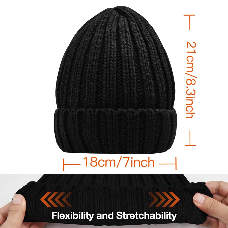 Rosoz Winter Hats for Women Warm Thick Soft Stretch Cable