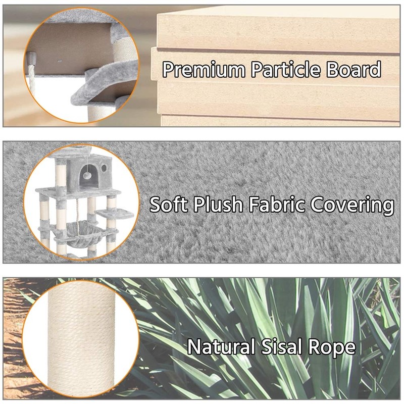 Topeakmart 59 inches Cat Tree Cat Tower Stand House Condo