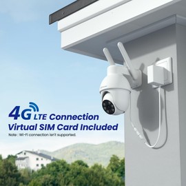 GALAYOU 4G LTE Outdoor Surveillance Camera - 2K PTZ Camera Outdoor Surveillance with SIM Card, Without WLAN Camera Outdoor with Automatic Tracking, 24/7 SD Card Recording, Works with Alexa