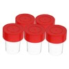 Operitacx 5pcs Round Plastic Seal Storage Container for Office Stamp