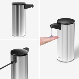 AIKE Soap Dispenser Automatic Stainless Steel with Infrared Sensor, 280 ml, Non-Contact Automatic Soap Dispenser, USB Charging, IPX7 Waterproof