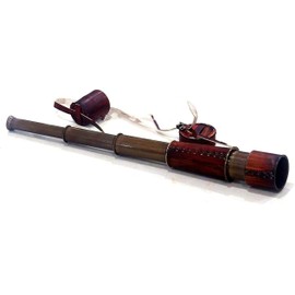 20 Inch Ship Captain Brass Telescope with Spy Glass & Leather Case by Nauticalmart