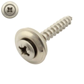 Pack of 50 Plumber Screws with EPDM Sealing Washer - 15 mm - Phillips (POZI) PZ - 4.5 x 35 mm DIN7995 Stainless Steel A2 V2A - SC-Normteile
