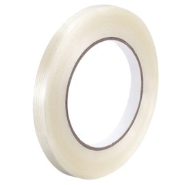 sourcing map Filament Strapping Tape, 1/2 Inch x 55 Yards 5.3 Mil, Reinforced Fiberglass Tape Transparent