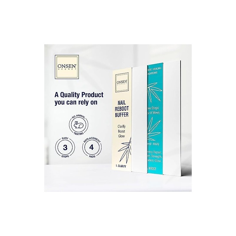Onsen Secret pad Ultimate Shine Nail Buffing - 3 Way