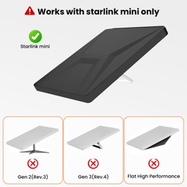 GEEKERA Starlink Mini Protective Cover Case, Starlink Mini Satellite Dish Accessories, Waterproof Anti-Drop All-Round Protection, Free Hooks for Outdoor, Travel, Camping, Black