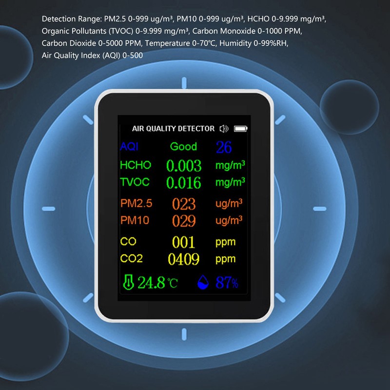 Air Quality Monitor Carbon Dioxide Detector Accurate Tester for CO