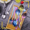 TiTo Titanium Bright Colorful Ultra Lightweight Titanium Camping Utensil Set