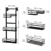 Orimade Over The Door Shower Caddy Adjustable 3 Tier Black,Bathroom