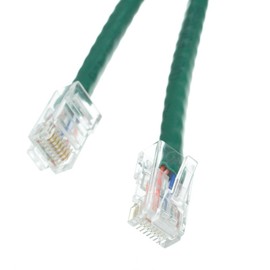 CableWholesale 14 Foot Cat6 Green Ethernet Patch Cable, Bootless, 24AWG Network Cable with RJ45 Gold Plated Connector, 4 Pair Stranded Bare Copper, Unshielded Twisted Pair (UTP) Internet Patch Cable
